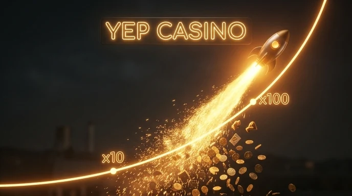 Aviator-artiges Crash-Spiel mit steigender Multiplikatorkurve und Cashout in der Yep Casino App