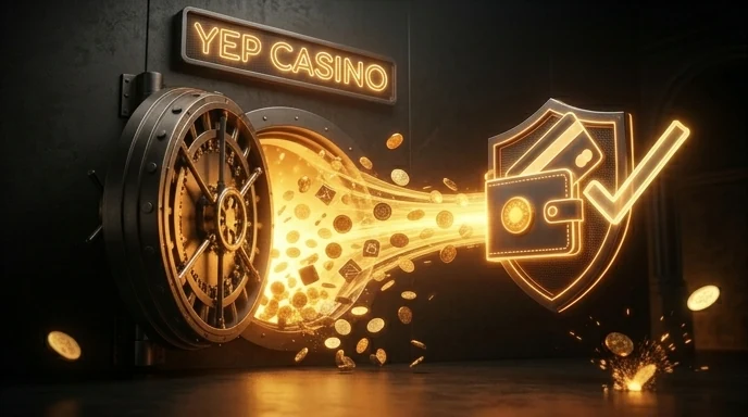Sichere schnelle Auszahlung bei Yep Casino — Münzstrom aus dem Tresor in eine Wallet