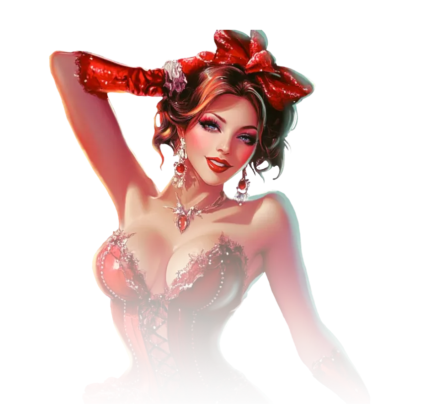 Yep Casino Figur im roten Kleid