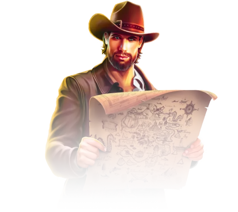 Schatzsucher mit Karte aus dem Yep Casino Banner