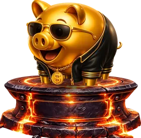 Goldenes Sparschwein auf Glutsockel aus der Yep Casino App